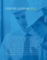 2015 OSPE Fee Guideline for Professional Engineering Services