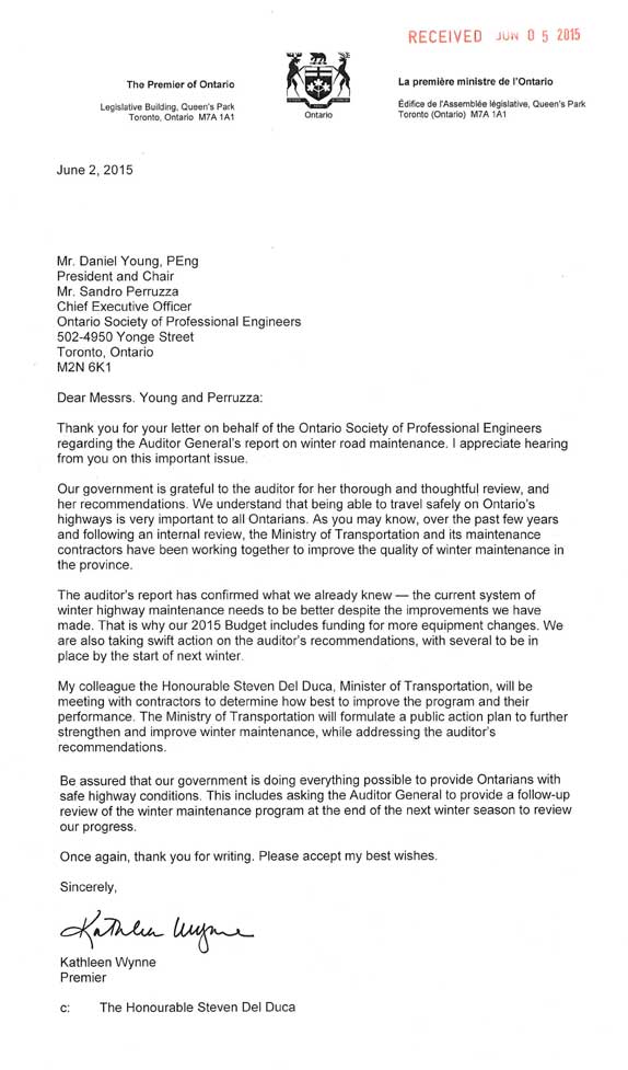 OSPE urges Ontario Premier to consult engineers • Ontario Society of ...