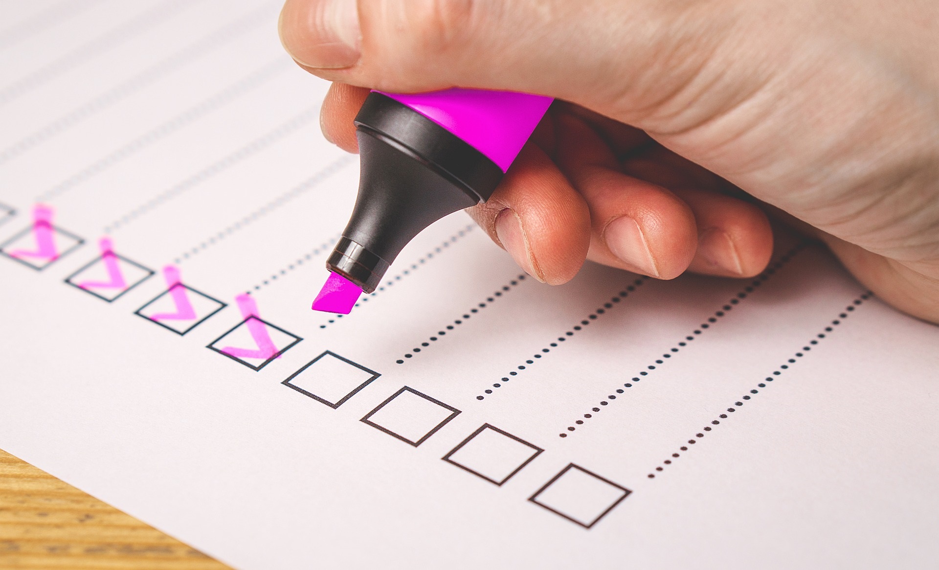 Insurance products checklist