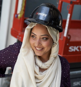 hijab and hardhat